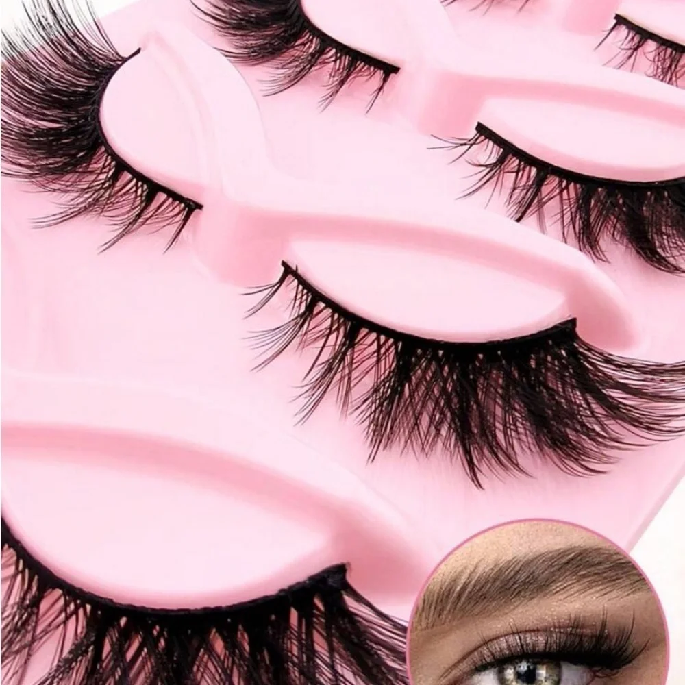 Voluminous Black Cat Eye False Eyelashes Set of 5